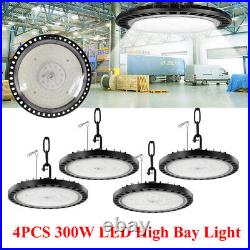 4 Pack 300W UFO Led High Bay Light Factory Warehouse Commercial Led Shop Lights