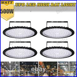 4 Pack 500W UFO Led High Bay Light Commercial Warehouse Factory Lighting Fixture