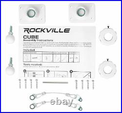 4 Rockville Cube 70v White 3.5 Commercial Swivel Wall Mount Restaurant Speakers