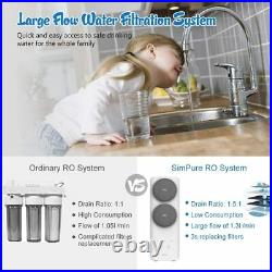 400G Large Flow 3 Stage RO Reverse Osmosis System Drinking Water Filter Purifier
