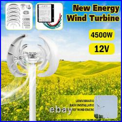 4500W Wind Turbine Generator 12V 4Blades Lantern Vertical Axis Permanent Magnet