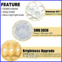 4Colors High Power SMD LED Module Light Super Bright 1.5W Waterproof IP65 12V US