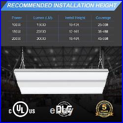 4Pack 150W LED Linear High Bay Shop Light Commercial Warehouse Workshop Lamp DLC