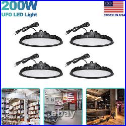 4Pack 200W UFO High Bay Light Commercial Factory Warehouse Factory Light Fixture