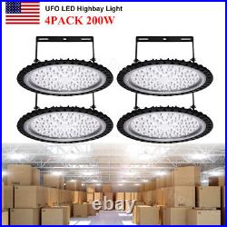 4Pack 200W UFO LED High Bay Light Shop Lights Warehouse Commercial Lighting Lamp