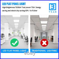 4Pack 2x4 FT LED Flat Panel Light 75W, Commercial Ceiling Light