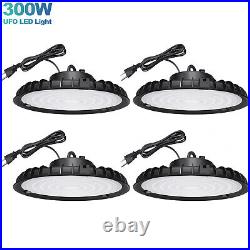 4Pack 300W UFO Led High Bay Light Warehouse Industrial Commercial Light Fixture