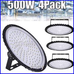 4Pack 500W UFO LED High Bay Light Shop Lights Warehouse Commercial Lighting Lamp