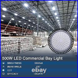 4Pack 500W UFO LED High Bay Light Shop Lights Warehouse Commercial Lighting Lamp