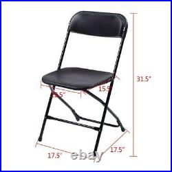 5/10PACK Commercial Wedding Quality Stackable Plastic Folding Chairs White/Black