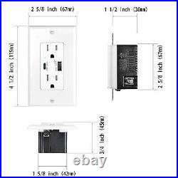 5.8A High-Speed USB TypeC/A Wall Outlet Charger 15A Duplex TR Receptacle Plug ×8