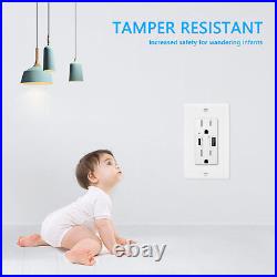 5.8A USB Type C Wall Receptacle 2 Standard Outlets Tamper-Resistant UL 10 Packs