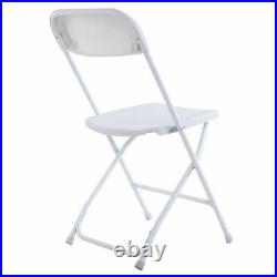 (5) Commercial White Plastic Folding Chairs Stackable Wedding Party Event Chair