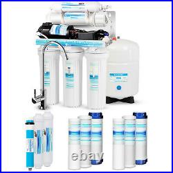 5 Stage Reverse Osmosis RO System Drinking Water Filter 75 GPD with Booster Pump