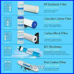 5 Stage Standard Undersink Reverse Osmosis RO System Drinking Water Filter 75GPD