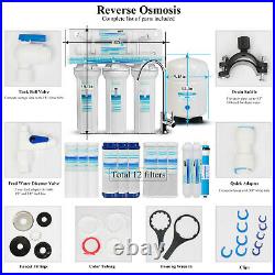 5 Stage Undersink Reverse Osmosis System Water Filter Plus Extra 7 Filters 75GPD