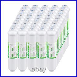 50 Pack 10x2 T33 Inline Post Carbon Polishing Water Filter 1/4 Quick Connect