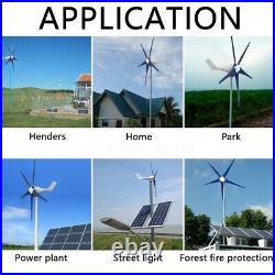 5000W Max Power 5 Blades DC 24V Wind Turbine Generator Kit with Charge Controller