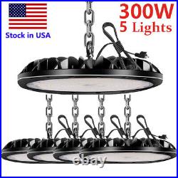 5Pack 300W UFO LED High Bay Light Garage Warehouse Industrial Commercial Fixture