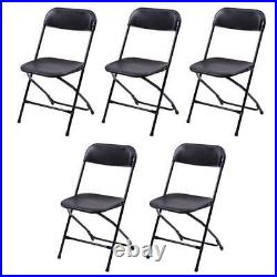 5pcs Office Commercial Wedding Quality Stackable Plastic Folding Chairs White