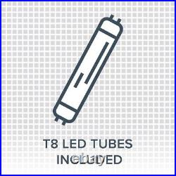 6 Bulb Lamp T8 LED High Bay Light 4 ft. 5000K Multi-Volt Commercial Damp Rated