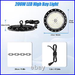 6 Pack 200W UFO LED High Bay Light Shop Industrial Commercial Factory Warehouse