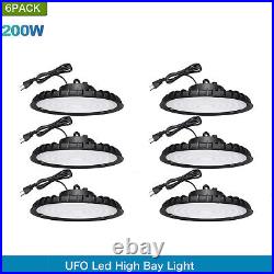 6 Pack 200W UFO Led High Bay Light Commercial Industrial Factory Warehouse Light