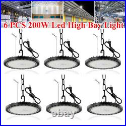 6 Pack 200W UFO Led High Bay Light Commercial Warehouse Factory Lighting Fixture