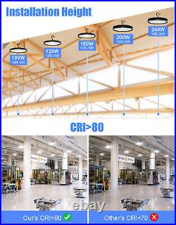 6 Pack 240W Commercial LED Shop High Bay Light UFO Factory Warehouse Barn Lights