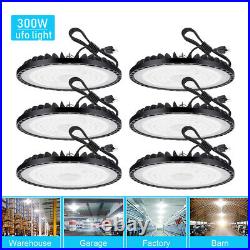 6 Pack 300 Watts UFO Led High Bay Light 300W Commercial Garage Gym Shop Light