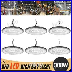6 Pack 300W UFO Led High Bay Light Commercial Warehouse Factory Lighting Fixture