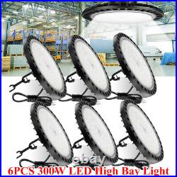 6 Pack 300W UFO Led High Bay Light Factory Warehouse Commercial Led Shop Lights