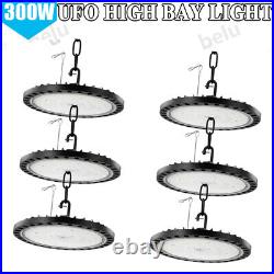 6 Pack 300W UFO Led High Bay Light Factory Warehouse Commercial Led Shop Lights