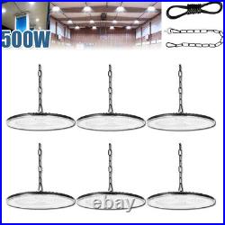 6 Pack 500W Led UFO High Bay Light 500 Watts Commercial Factory Warehouse Light