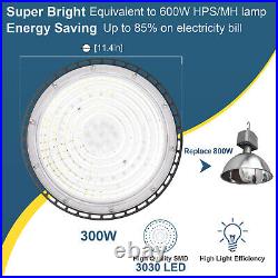 6 Pack UFO Led High Bay Light 300W Commercial Industrial Factory Light 90-277V