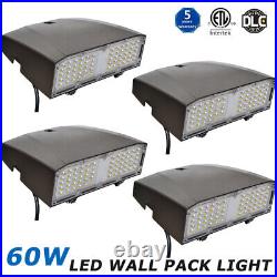 60W LED Slim Wall Pack Light Outdoor Commercial Area Security Light 5000K 4Packs