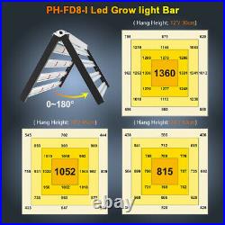 640W Foldable Quantum LED 8Bar Commercial Medical Grow Lights VS Fluence Gavita