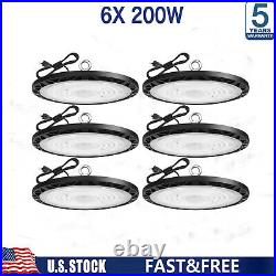 6Pack 200W UFO Led High Bay Light Commercial Industrial Warehouse Gym Shop Light