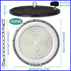 6Pack 500W UFO Led High Bay Lights Commercial Warehouse Factory Light Fixture