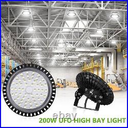 6X 200W UFO LED High Bay Light Gym Factory Warehouse Industrial Shed Lighting