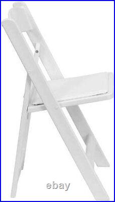 8 Commercial White Folding Chairs Padded Seat Resin Chair Wedding Party Chair