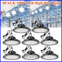 8 Pack 100W UFO Led High Bay Light Factory Warehouse Commercial Led Shop Lights