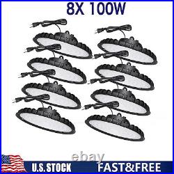 8 Pack 100W UFO Led High Bay Light Factory Warehouse Commercial Light Fixture