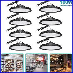 8 Pack 100W UFO Led High Bay Light Factory Warehouse Industrial Commercial Light