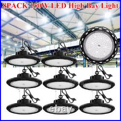 8 Pack 150W UFO Led High Bay Light Industrial Commercial Garage Shop Gym Light