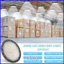 8 Pack 200W UFO LED High Bay Light Factory Commercial Warehouse Lighting Fixture