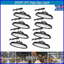 8 Pack 200W UFO Led High Bay Light Commercial Warehouse Factory Industrial Light