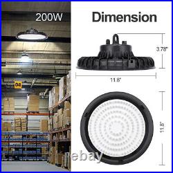 8 Pack 200W UFO Led High Bay Light Commercial Warehouse Factory Lighting Fixture