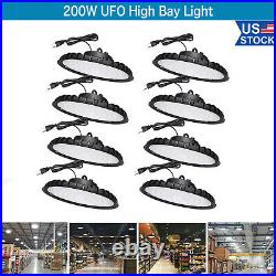 8 Pack 200W UFO Led High Bay Light Industrial Commercial Factory Warehouse Light
