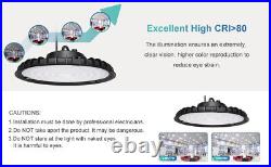 8 Pack 300W UFO LED High Bay Light Commercial Warehouse Industrial Garage Light